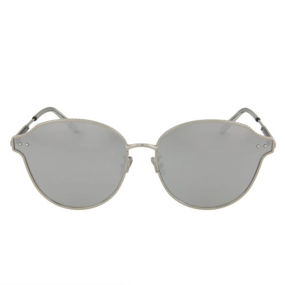 Bottega Veneta Unisex Silver Round Metal Sunglasses!
